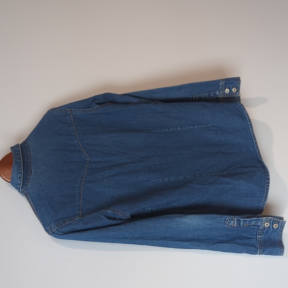 Nevada Blue Long Sleeve Button Down Jacket with Pockets - Picture 7 of 12